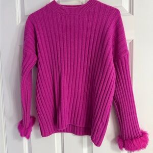 Women's Pink Ribbed Sweater